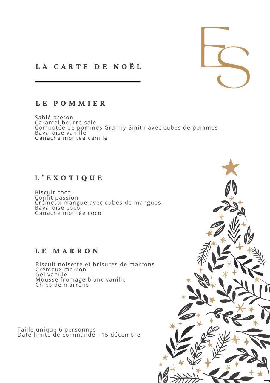 Carte bûches de Noël Expression Sucrée Pâtisserie Montpellier